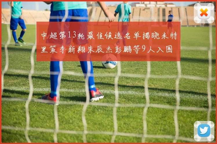 中超第13轮最佳候选名单揭晓米特里策李新翔朱辰杰彭鹏等9人入围